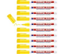 Edding e-400-Confezione da 10 pennarelli indelebili, a punta conica, 1 mm giallo