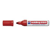 Edding 550 Pennarello indelebile - Punta Rotonda - Linea tra 3 e 4 mm. - Ricaricabile - Quick Dry - Colore Rosso