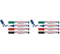 Edding e-663/4 S Set di 8 pennarelli a punta smussata per lavagna 1 A 5 mm nero/rosso/blu/verde