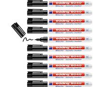 edding e-8040-10 pennarelli indelebili per tessuti, 1 mm, colore: nero