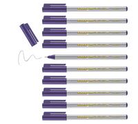 Edding e-89 - Set di 10 pennarelli fini a punta tonda 0,3 mm viola