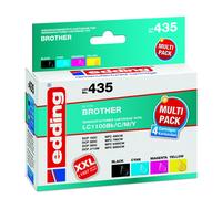 cartucce per stampante edding EDD-435 nero ciano magenta giallo compatibili con Brother LC-1100BK/C/M/Y set di 4