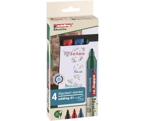 Edding flipchartmarker 31 EcoLine Verde Marker verde, 4 Pezzi