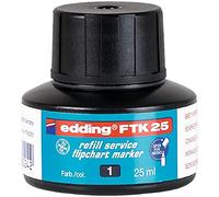 edding FTK 25 Inchiostro di Ricarica, Nero, 25 ml, con Sistema Capillare Ottimo per la Ricarica Pulita e Semplice di Quasi Tutti i Pennarelli per Lavagna a Fogli Mobili edding