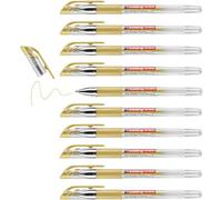 edding Gelroller, 4-2185053 - Roller a Inchiostro Gel a punta, 10 Pezzi, oro