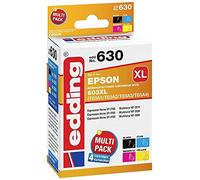 edding Inchiostro combinato Pack sostituisce Epson 603XL (T03A1/A2/A3/A4) Compatibile Nero, Ciano, Magenta, Giallo