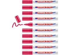 Edding Industry - Set di 10 pennarelli indelebili a punta conica 1 A 2,5 mm rosso