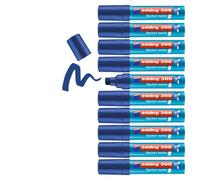 Edding Jumbo - Set di 10 pennarelli con punta a scalpello 4 a 12 mm blu