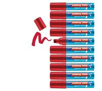 Edding Jumbo - Set di 10 pennarelli con punta a scalpello 4 a 12 mm rosso