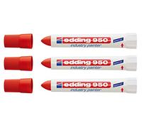 Edding Marcatore a cera 950, uso industriale, 10 mm | (3 Marcatori, rosso)