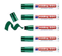 edding Maxi Marcatore Permanente; conf. 5 pz.; Punta a scalpello; Colore Verde; Tratto 5-15 mm