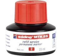 Edding MTK 25 ricarica per evidenziatori Rosso 25 ml 1 pz (edding MTK 25 Bottled Refill Ink for Permanent Markers 25ml Red - 4- NEW