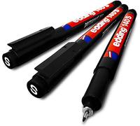 Edding Penna permanente 140S, tratto superfine 0,3 mm, confezione da 3 colore nero