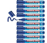 edding Pennarello a fogli mobili 383 - blu - scatola da 10 - punta a scalpello 1-5 mm - pennarello per scrivere, disegnare e contrassegnare su carta a fogli mobili - non sanguina - non si secca