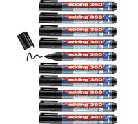 E_0002_S8428265 Edding Pennarello per Lavagna Edding 360 Ricaricabile Nero (10 U