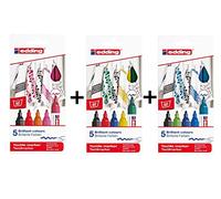 edding Pennarello per tessuti 4600, punta tonda, 1 mm (set completo, 2-3 mm)