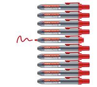 edding Retract 12 Pennarello per lavagne bianche - Red - 10 penne con punta tonda da 1,5 a 3 mm, senza cappuccio, per una mano su lavagna bianca, magnetica, in sughero, memo e cavalletto