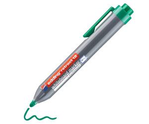 Edding retract 12 pennarello per lavagne bianche - verde - 1 penna - Punta rotonda 1,5-3 mm - senza cappuccio - per l'uso di una mano su lavagna, magnetica, sughero, memo e cavalletto