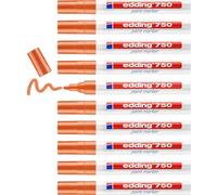 Edding Set di 10 pennarelli per pittura 750, colore arancione, punta media, 2-4 mm
