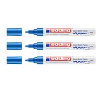 Edding Set di 3 pennarelli a vernice lucida 750 blu 2-4 mm