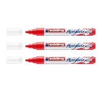 EDDING Set di 3 pennarelli acrilici 5100 rosso traffico punta media 2-3 mm