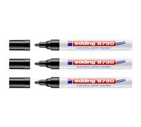 Edding Set di 3 pennarelli per pittura 8750 speciale industria, 2-4 mm, colore: Nero