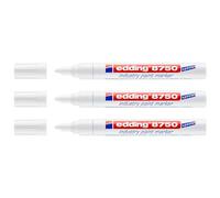 Edding Set di 3 pennarelli per pittura 8750 speciale per l'industria bianca, 2-4 mm