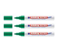 Edding Set di 3 pennarelli per pittura 8750 speciale per l'industria verde, punta rotonda, 2-4 mm