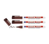 Edding Set di 3 pennarelli permanenti 400 marrone punta fine 1 mm