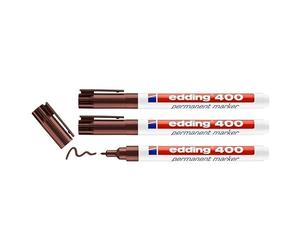 Edding Set di 3 pennarelli permanenti 400 marrone punta fine 1 mm