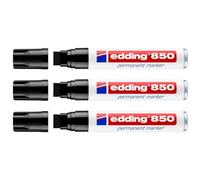 EDDING Set di 3 pennarelli permanenti 850 nero punta larga smussata 5-15 mm