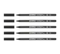 EDDING Set di 5 pennarelli a punta in porcellana 4200, 1-4 mm, colore: Nero