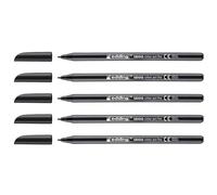Edding Set di 5 pennarelli da colorare a punta fine 1200, 1 mm, colore: Nero