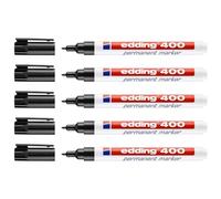 Edding Set di 5 pennarelli permanenti 400 neri punta fine 1 mm
