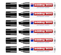 Edding Set di 6 pennarelli permanenti 800 neri punta smussata larga 4-12 mm