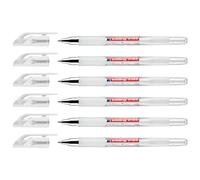 Edding Set di 6 rulli per inchiostro gel 2185, punta 0,7 mm, colore: Bianco