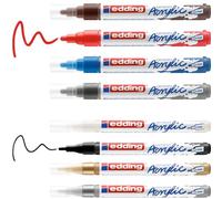 edding Start Easy Set - Matite acriliche resistenti all'acqua; punta fine e media - Set di 8 matite acriliche (colori popolari) - Matite acriliche per tela o legno - per pittura a pietra