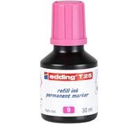 edding T 25 Inchiostro per Ricarica Marcatori Permanenti, Rosa, 30 ml, con Sistema di Erogazione a Goccia, per Una Rapida Ricarica di Quasi Tutti i Marcatori Permanenti edding