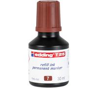edding T 25 Refill Ink - Pennarello indelebile marrone, 30 ml, con sistema di erogazione a goccia, per una ricarica rapida di quasi tutti i pennarelli indelebili edding