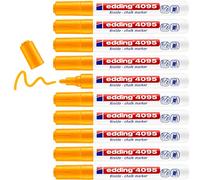 Edding Window - Set di 10 pennarelli a punta conica per lavagna nero 2 a 3 mm fluorescente arancione