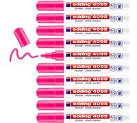 Edding Window - Set di 10 pennarelli a punta conica per lavagna nero 2 a 3 mm fluorescente Rose