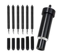 Eddrfy Lame a punta fine con custodia in metallo nero, 6 pezzi (30°/45°/60°), compatibili con Explore Air/Air 2/Air 3, Maker/Maker 3 per macchina da taglio in vinile, carta, cartone e adesivi