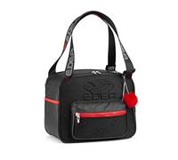 Edea Borsa cubo per pattini da ghiaccio, colore nero, combinazione di poliestere duro morbido e goffrato, tasche multiple, fondo rivetto, maniglie regolabili, Nero