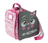 Edea Borsa da ghiaccio Gattino, grigio e rosa, con grafica gattino, spesso tessuto antistrappo, fondo rivetti con foro di scarico, tracolla regolabile, maniglia imbottita, orecchie laterali per gatti