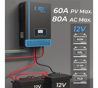 EDECOA 2000 WATT Inverter Ibrido 12V 220V MPPT 60A 20-150V Solar Inverter Camper