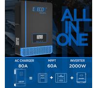 EDECOA 2000W Inverter Ibrido 12V 220V Solare MPPT 60A PV 20V-150V RV Carovana