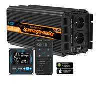 EDECOA Convertitore 12V 220V Onda Pura Inverter 2000W EB-RC BLE APP Camper RV V5