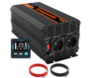 EDECOA Inverter 12v 220v 3000w convertitore onda modificata telecomando 2x usb transformatore per camper auto barca isolamento galvanico (2a generazione)