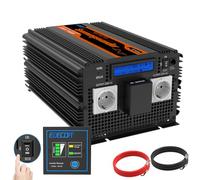 EDECOA Inverter 24v 220v Onda Pura inverter di potenza 3500w con Telecomando per camion, pannelli solari Convertitore di pontenza 24v 230v (3ème génération)