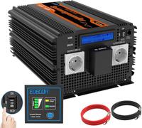 EDECOA Inverter da 3500 W/7000 W, 24 V, 230 V, convertitore di tensione sinusoidale puro e schermo LCD con telecomando per impianto solare camper Power Inverter